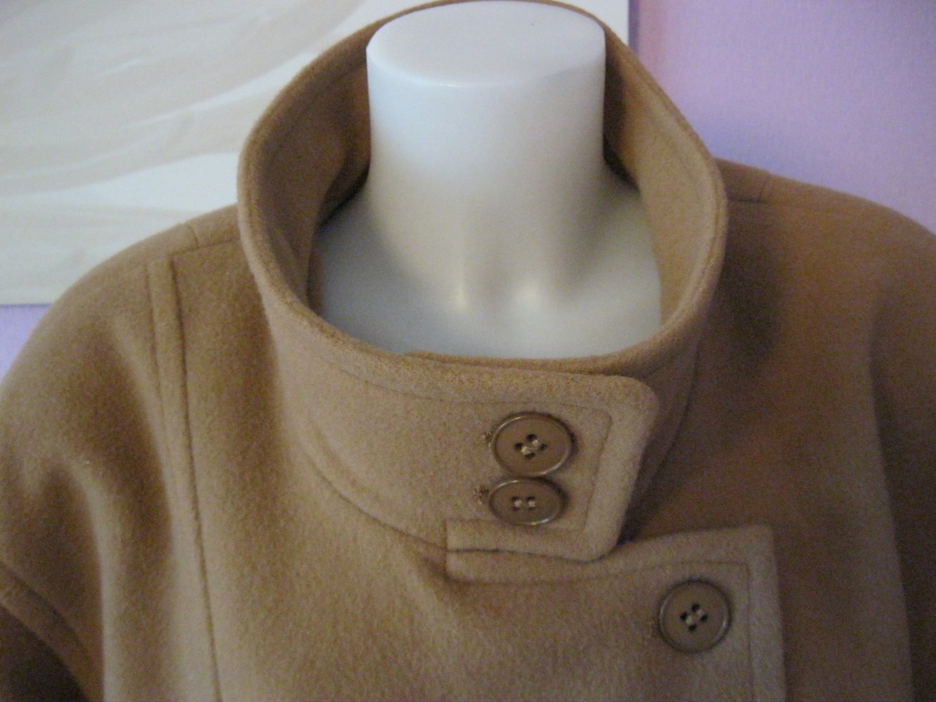  Mantel # Reine Schurwolle # Gr. 46 # beige