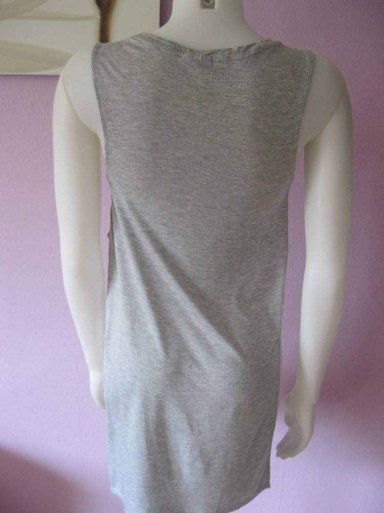 Long-Shirt/Top # Diveded #Ärmellos # Grau meliert # 34