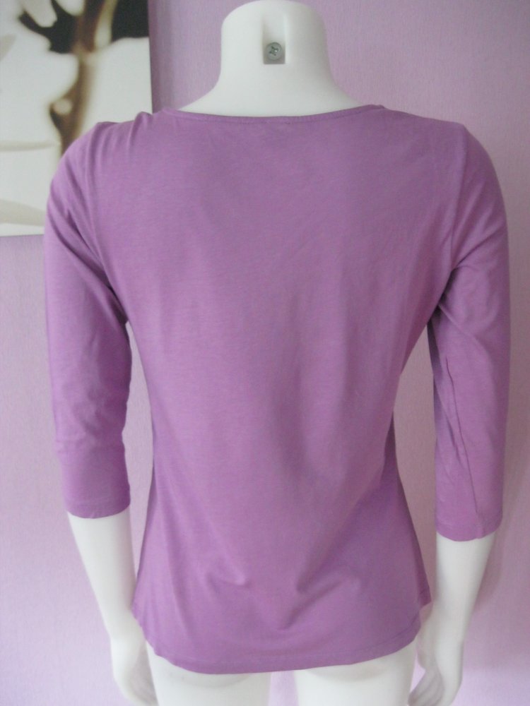Langarm-Shirt # s.Oliver # 3/4-Arm # Baumwolle # Raffung # Lila # 38