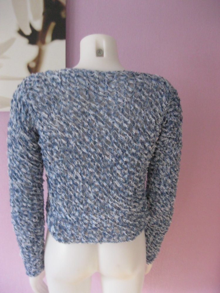 NEU Strickpullover Handmade langärmlig Hellblau meliert S-L