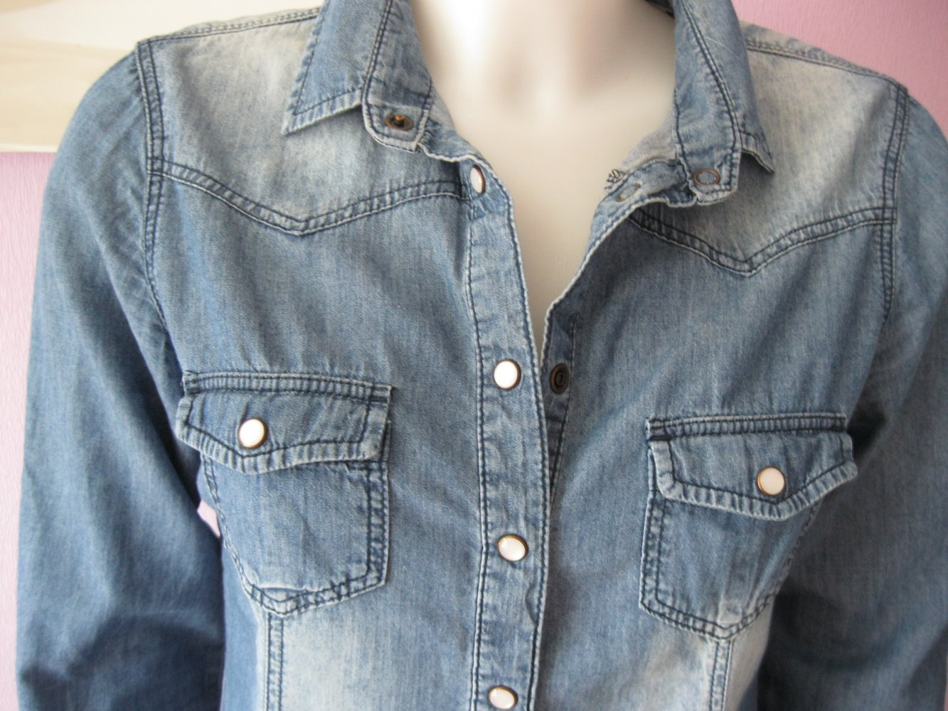 Hemd/Bluse # Jeans # Clockhouse # Baumwolle # blau # 38