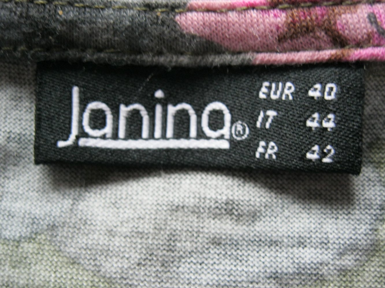 T-Shirt # Janina # florales Muster # grün/rosa # 40