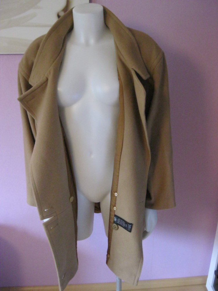  Mantel # Reine Schurwolle # Gr. 46 # beige