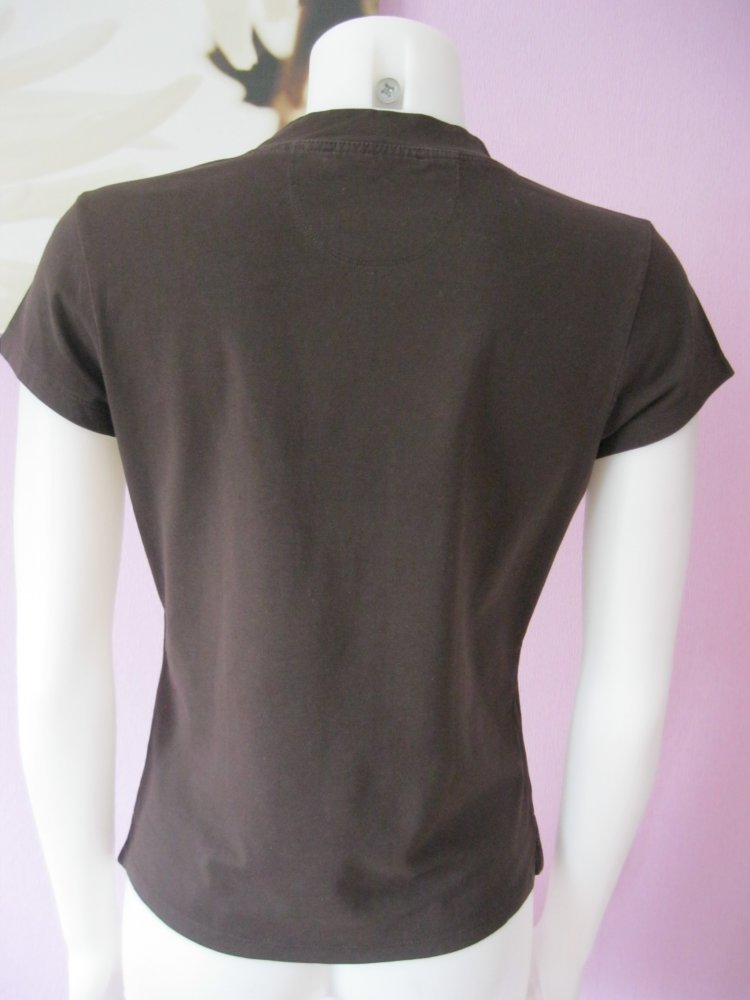 T-Shirt # Hugo Boss # V-Ausschnitt # Dunkelbraun # L