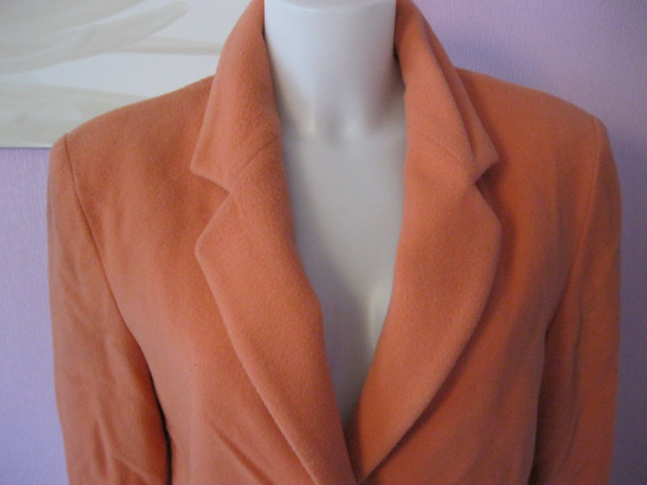 Kurz-Mantel # Schurwolle # Orange # 36