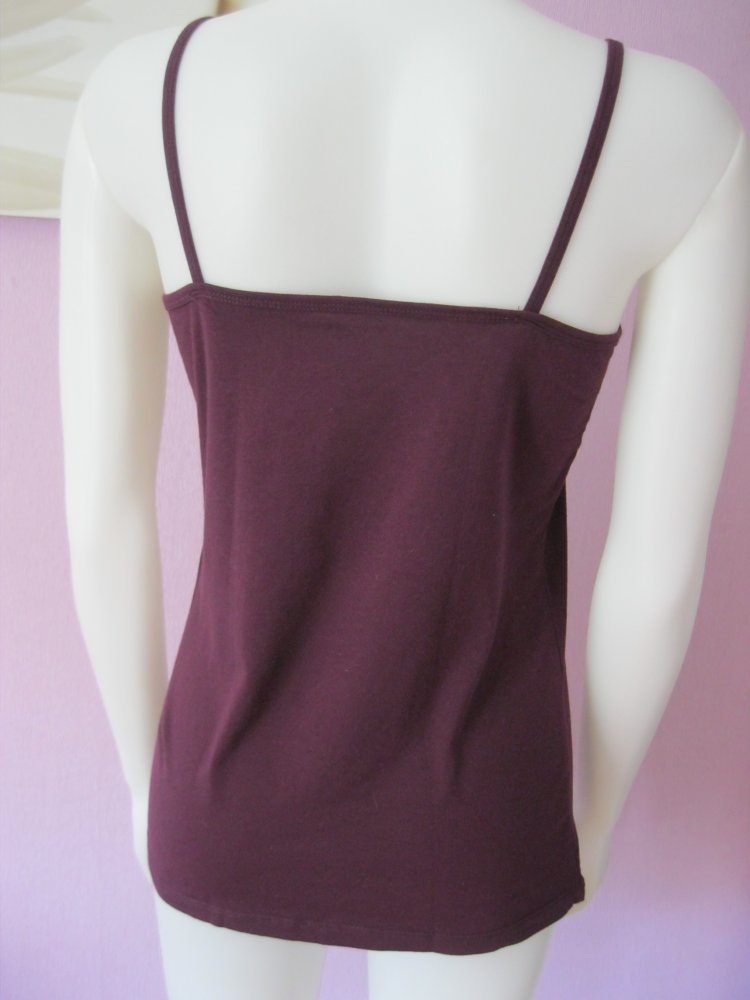 NEU # Spaghetti-Top # Jolinesse # Unterziehshirt # Violett # Baumwolle # 40/42