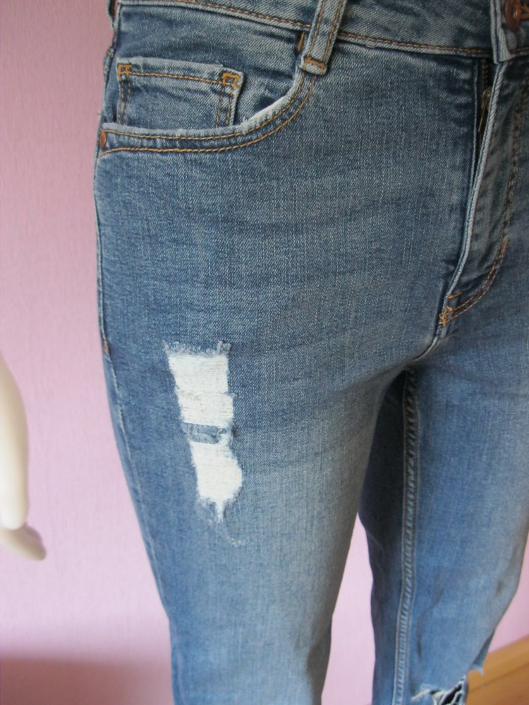 Divided H&M Skinny Jeans Ripped Baumwolle 36/M Blau