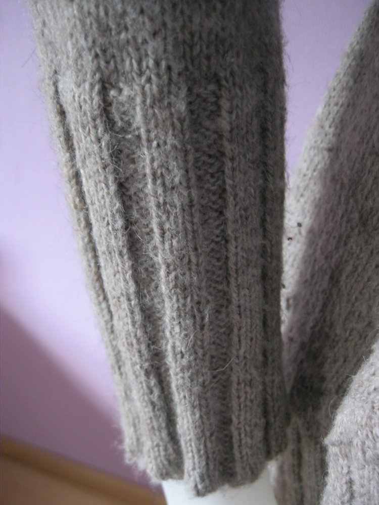 Strickjacke # Tua Nua # Designer # Alpaka / Lana Merino # Natur/Beige meliert # M