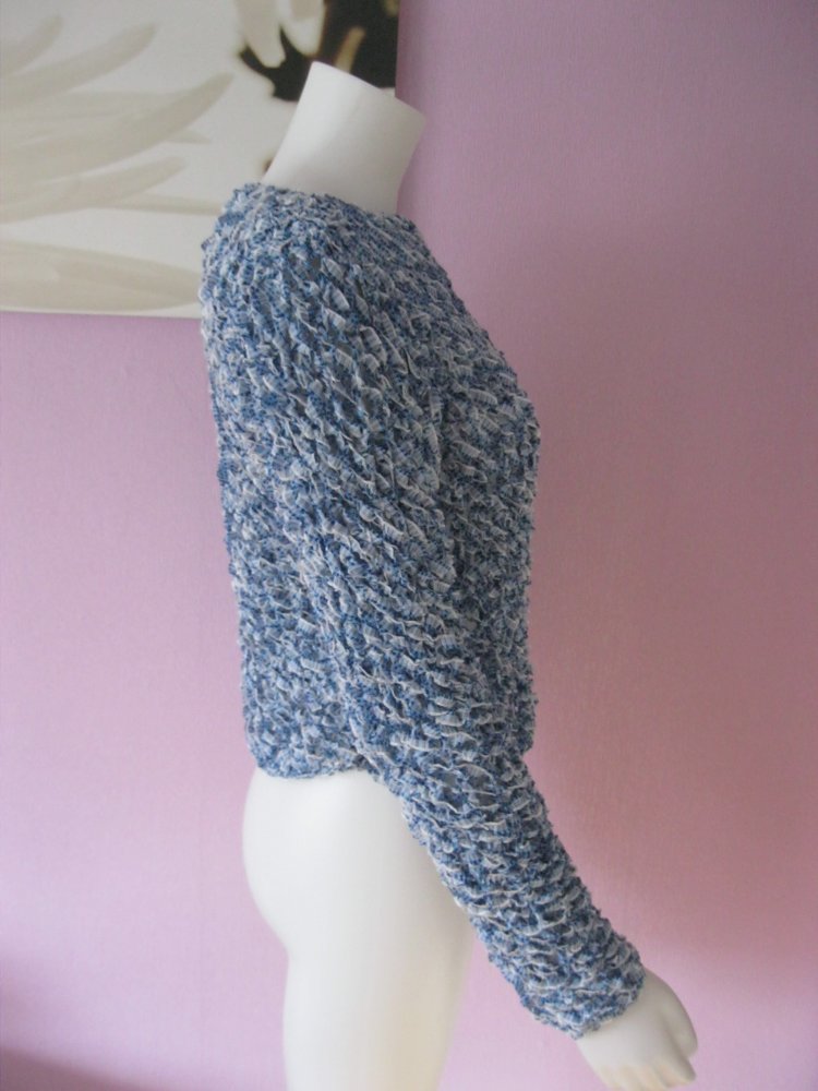 NEU Strickpullover Handmade langärmlig Hellblau meliert S-L