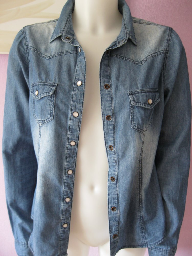 Hemd/Bluse # Jeans # Clockhouse # Baumwolle # blau # 38