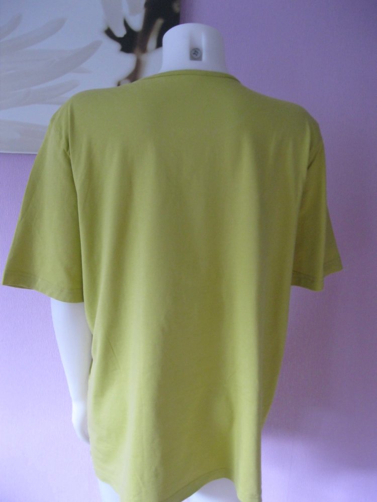 T-Shirt # Apfelgrün # 100% Baumwolle # Strass # Kirsche # 48