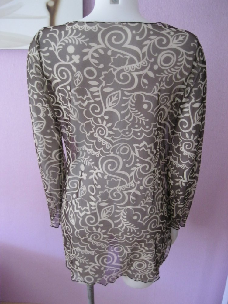 Tunika # Braun/beige # transparent # L