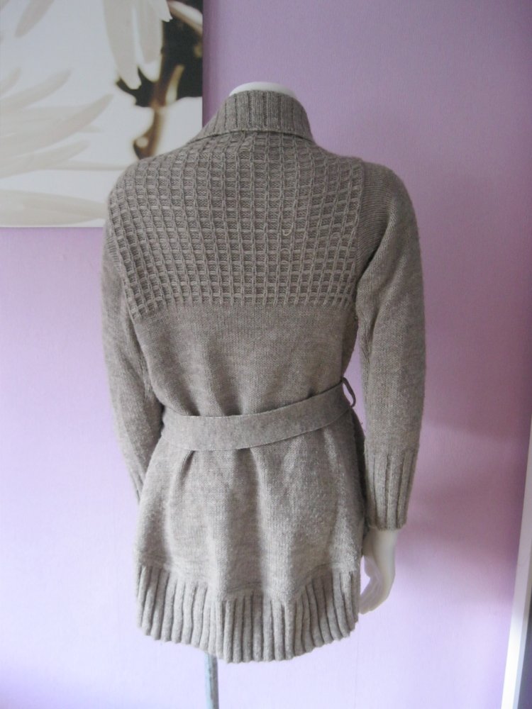 Strickjacke # Tua Nua # Designer # Alpaka / Lana Merino # Natur/Beige meliert # M