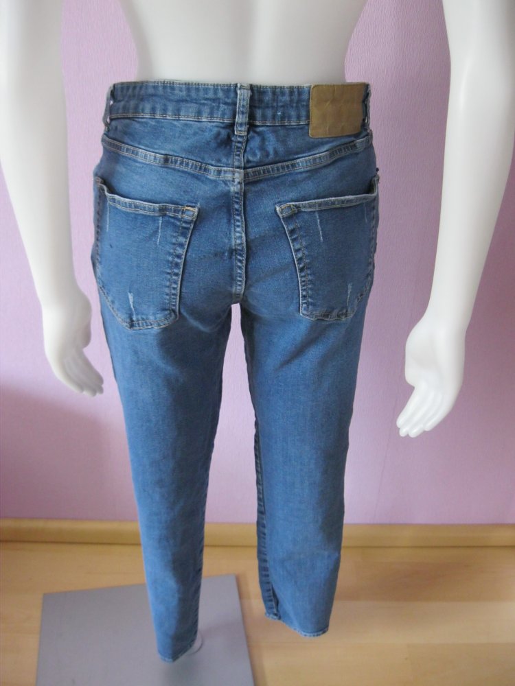 Pull & Bear Skinny Jeans Blau Baumwolle 40