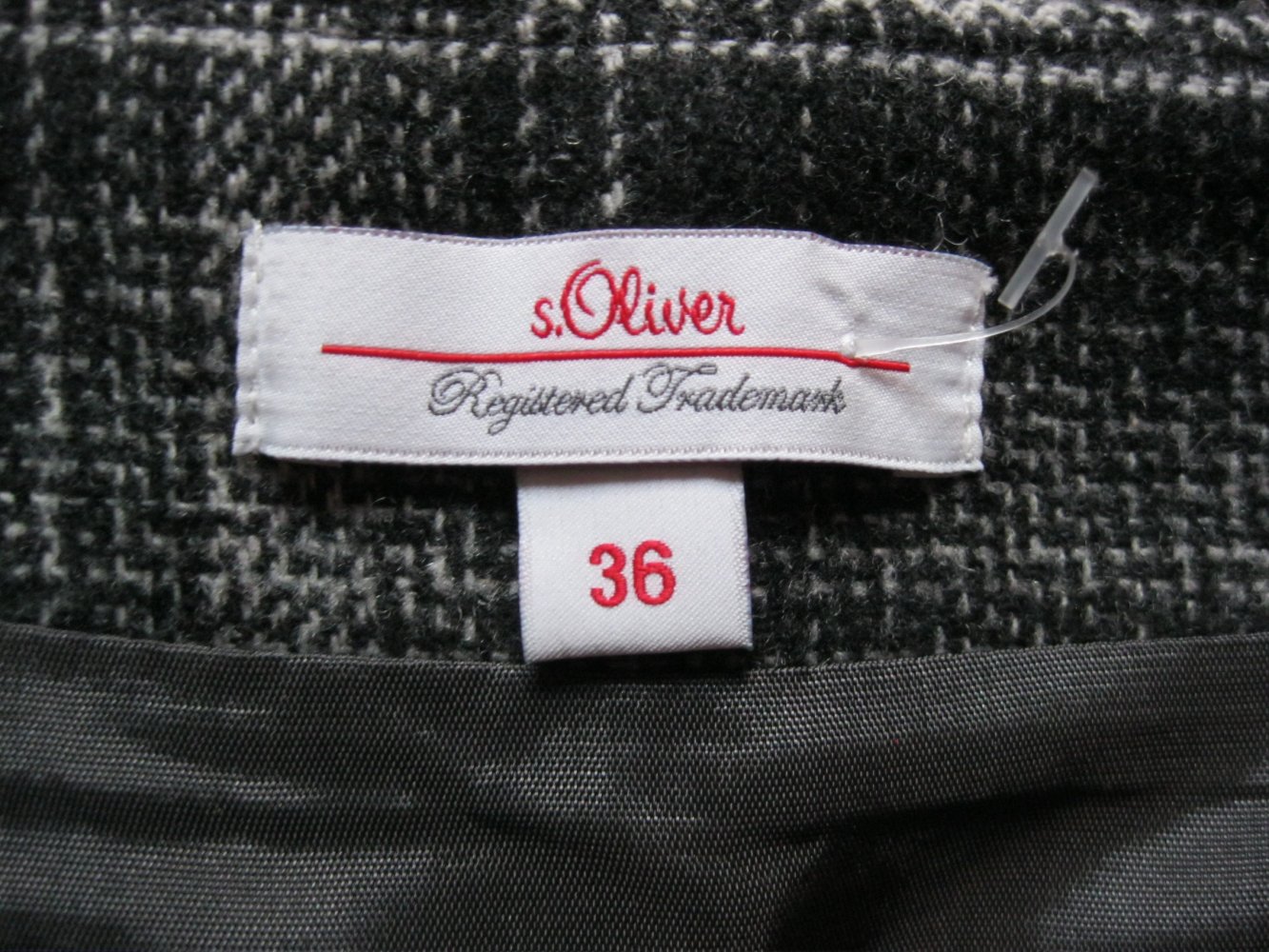 Rock A-Linie # s.Oliver # 60% Wolle # Grau/Schwarz #36