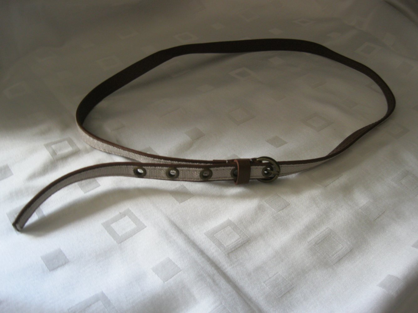 Gürtel Kunstleder Stickerei Braun/beige 