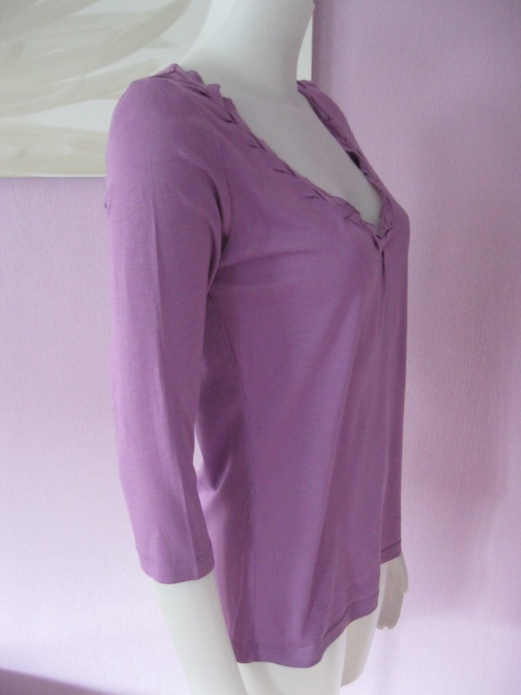 Langarm-Shirt # s.Oliver # 3/4-Arm # Baumwolle # Raffung # Lila # 38