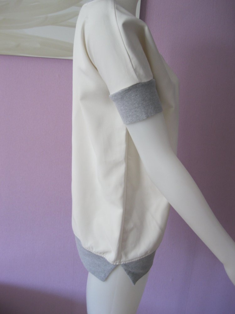 T-Shirt # Impressionen Fashion # Creme/Grau # 34 (Oversize)