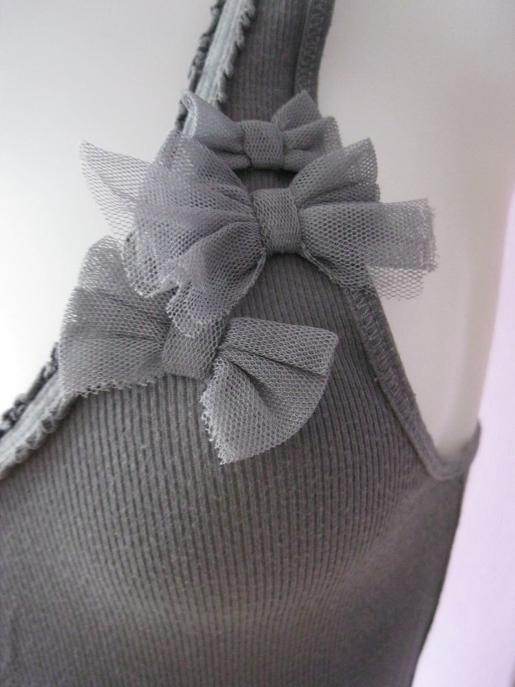 Hollister Tanktop Ringershirt Feinripp Baumwolle Grau L