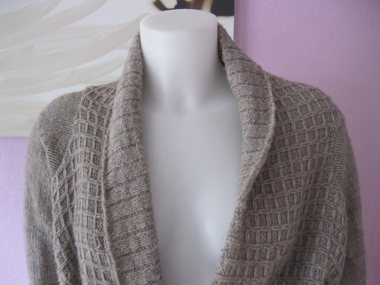Strickjacke # Tua Nua # Designer # Alpaka / Lana Merino # Natur/Beige meliert # M