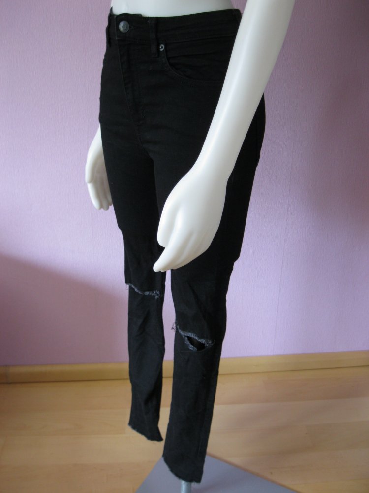 Skinny Jeans # ripped # Divided # H&M # Skinny High Waist # Schwarz # 36