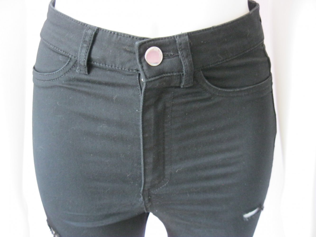 Skinny Jeans #  Divided # H&M # ripped # Schwarz # 34