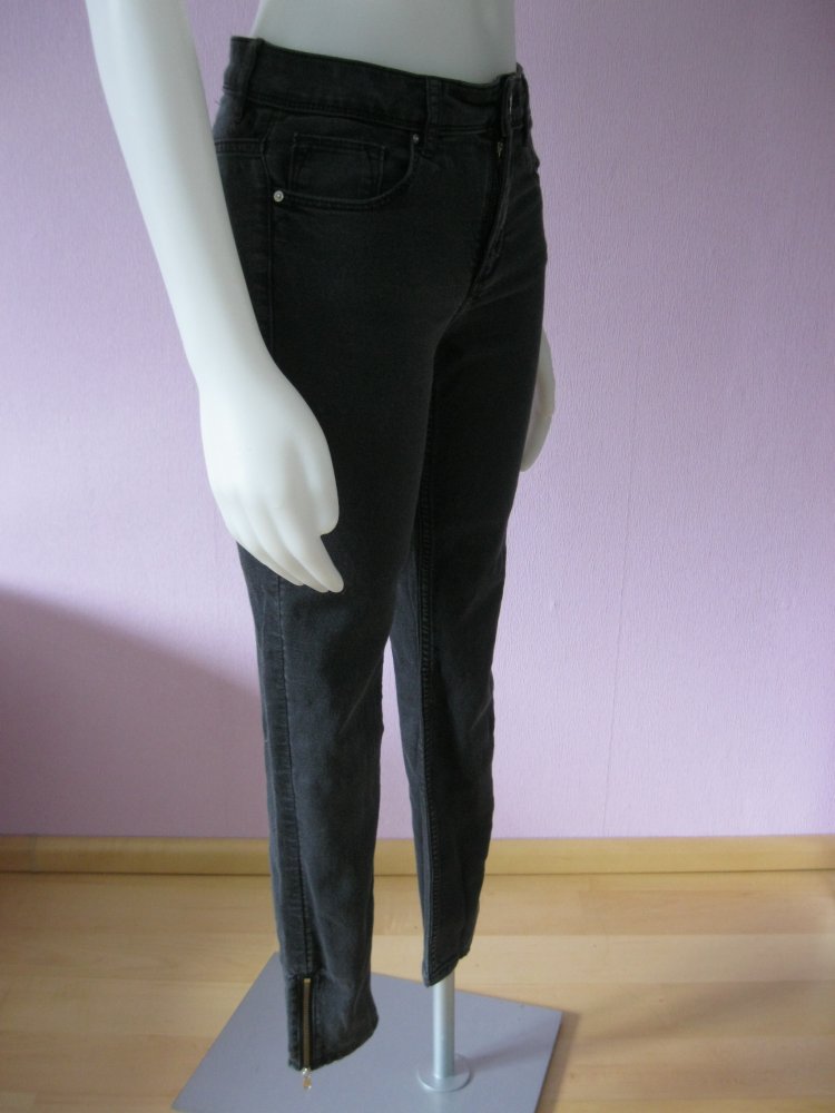H&M Divided Skinny Jeans Baumwolle Schwarz 36