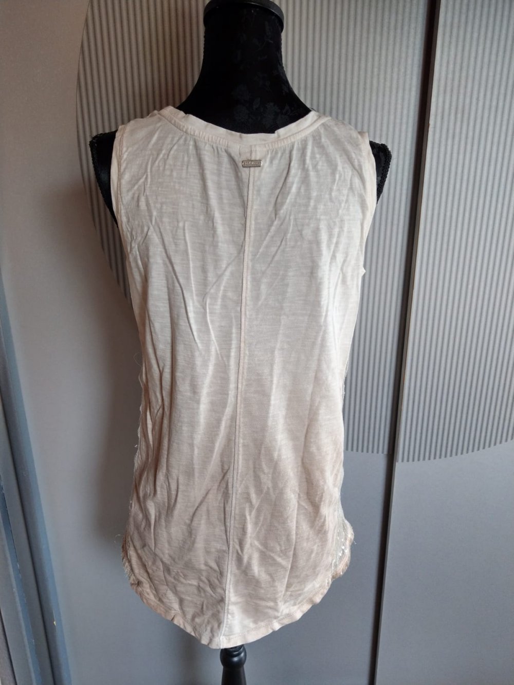 Top Shirt beige S.Oliver beige Pailletten 38