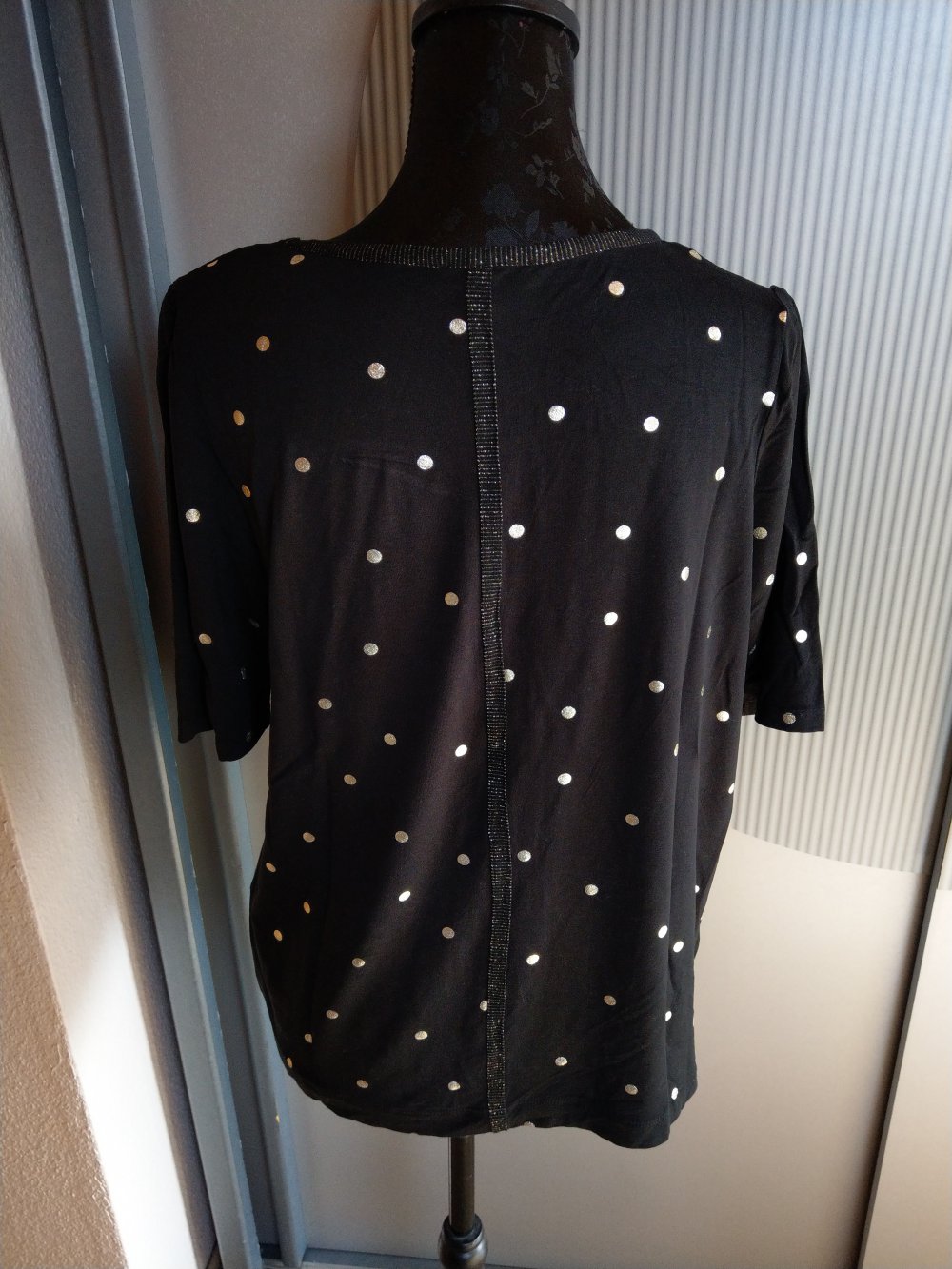 T-Shirt Shirt schwarz gold Punkte Street One 