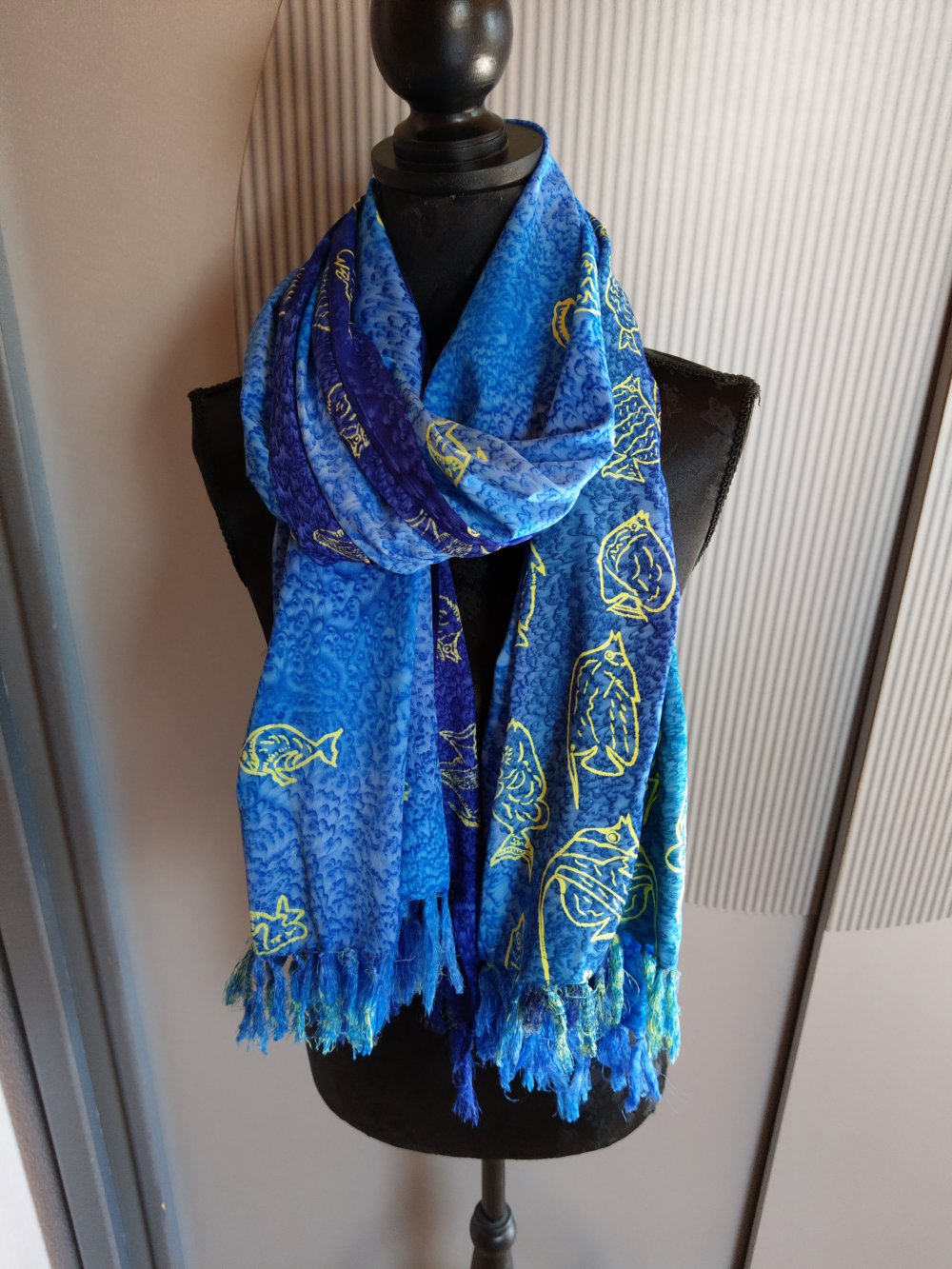 Schal Tuch Kleid Rock blau grün Strandtuch