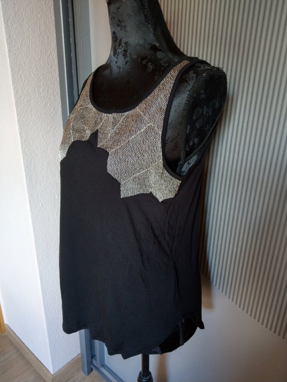 Top Shirt schwarz silber s.oliver