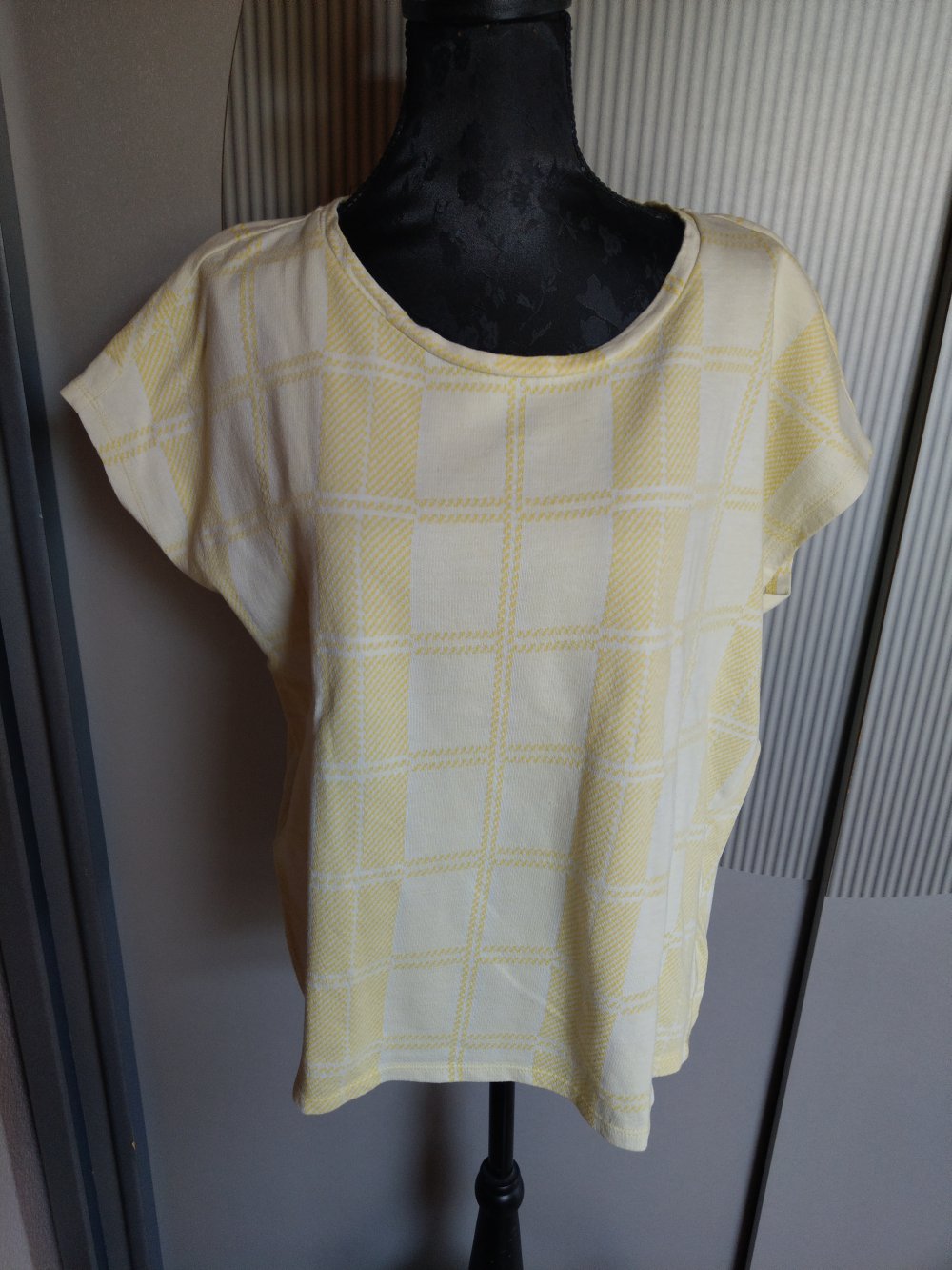 T-Shirt gelb Karo Opus 