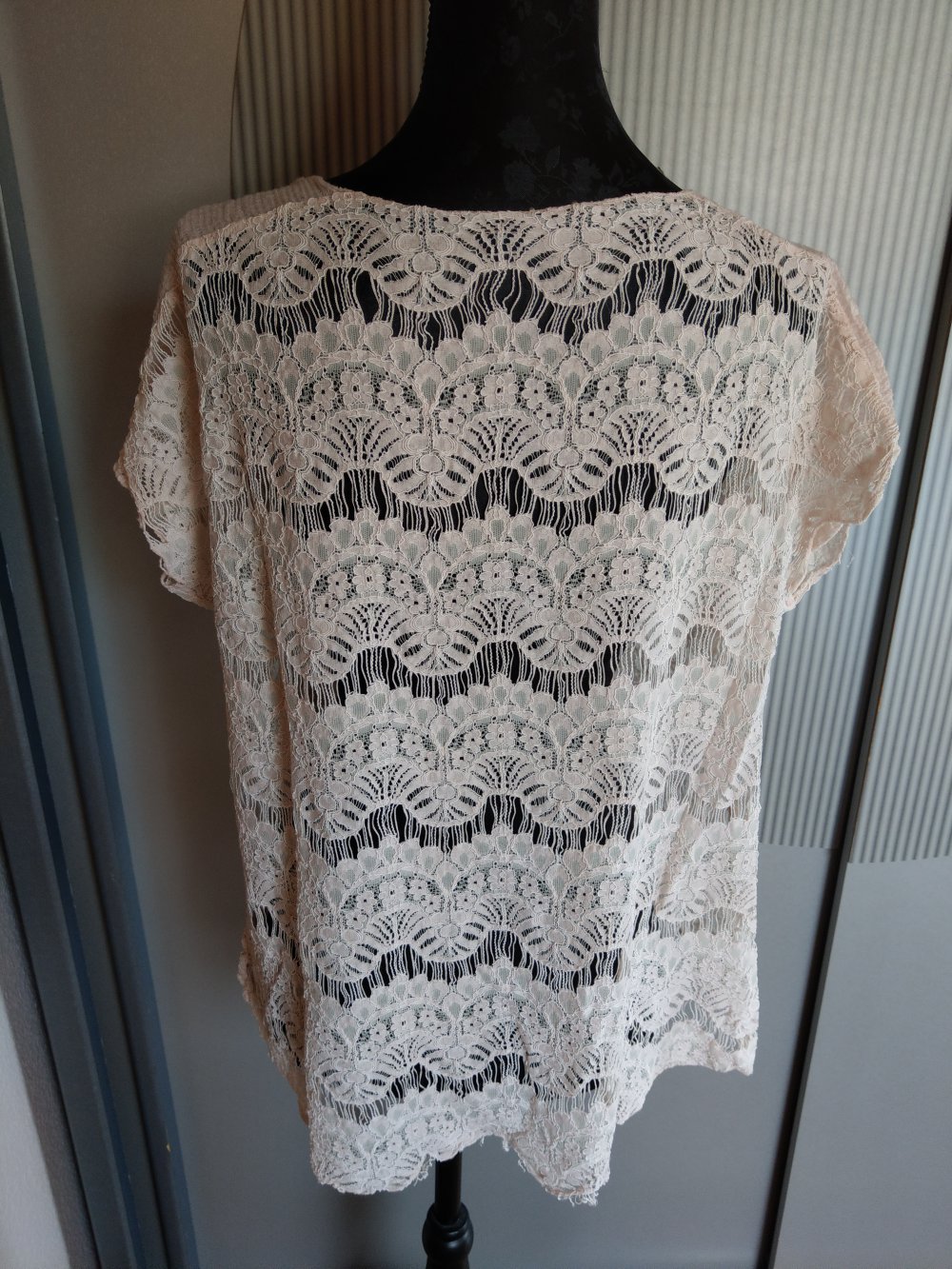 Shirt Spitze Pailletten rosa Made in Italy 