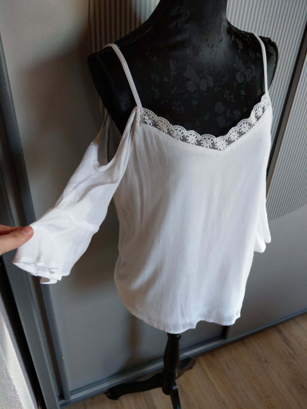 Shirt weiß Spitze Noisy may Neu 