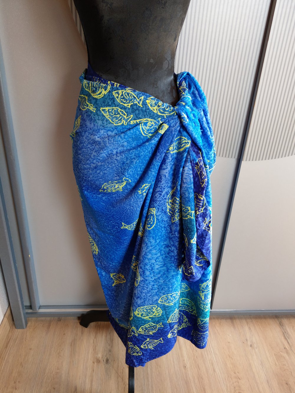 Schal Tuch Kleid Rock blau grün Strandtuch