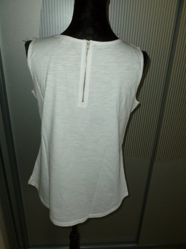 Top Shirt weiß Spitze orange Street One