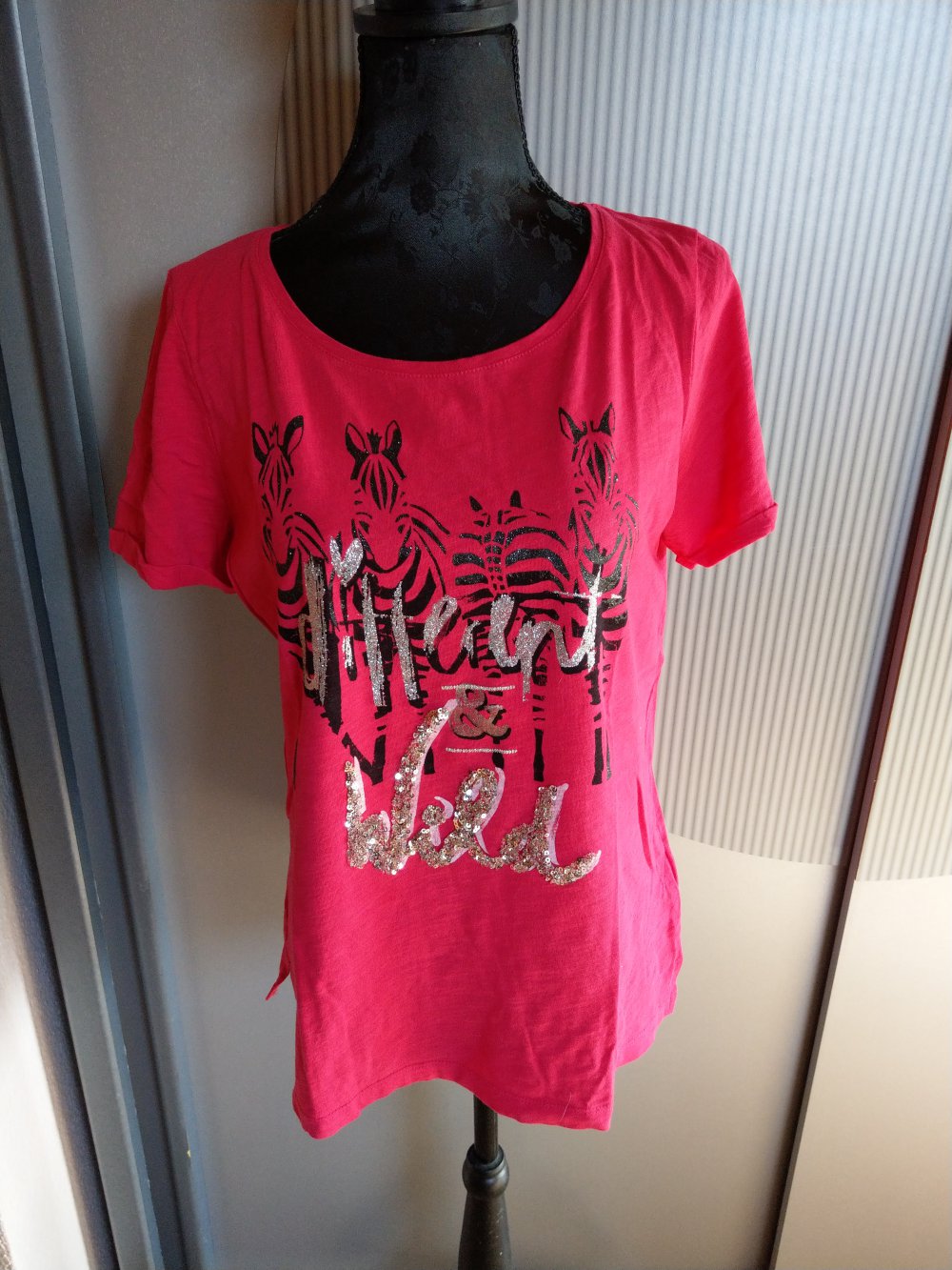 T-Shirt pink Zebra Pailletten Street One 