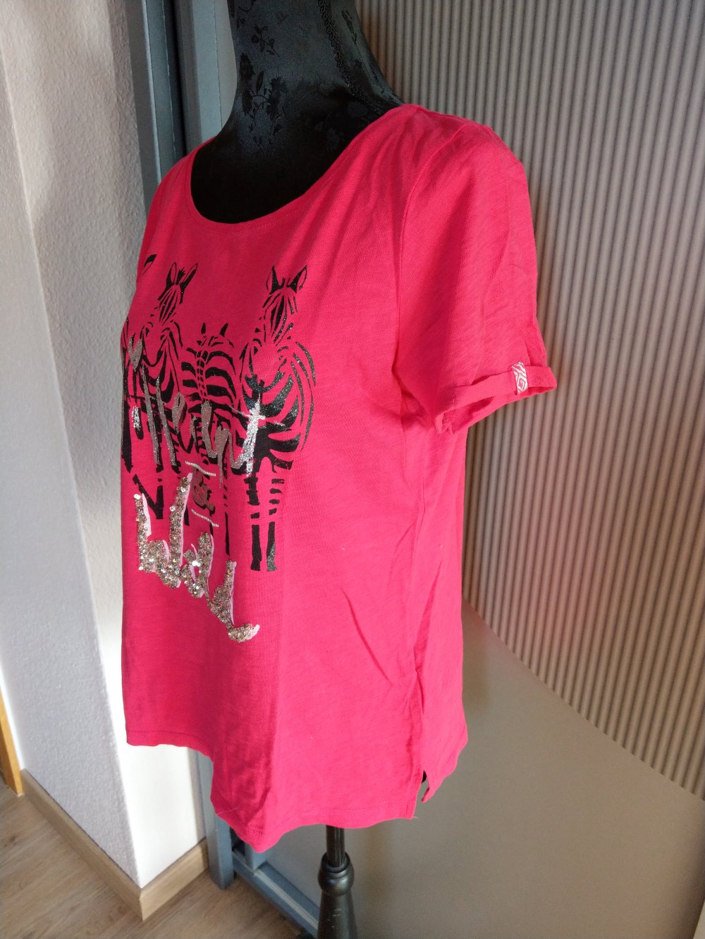 T-Shirt pink Zebra Pailletten Street One 