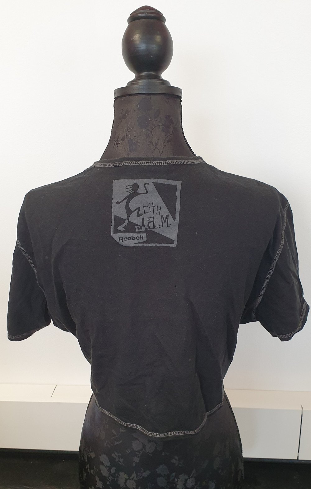 Bolero zum Binden, Shirt, T-Shirt, Oberteil, Reebok schwarz-grau, Einheitsgröße, gebraucht