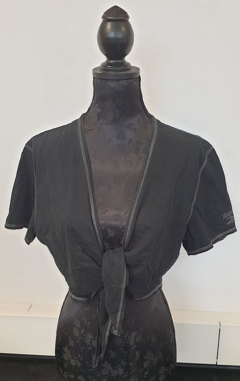 Bolero zum Binden, Shirt, T-Shirt, Oberteil, Reebok schwarz-grau, Einheitsgröße, gebraucht