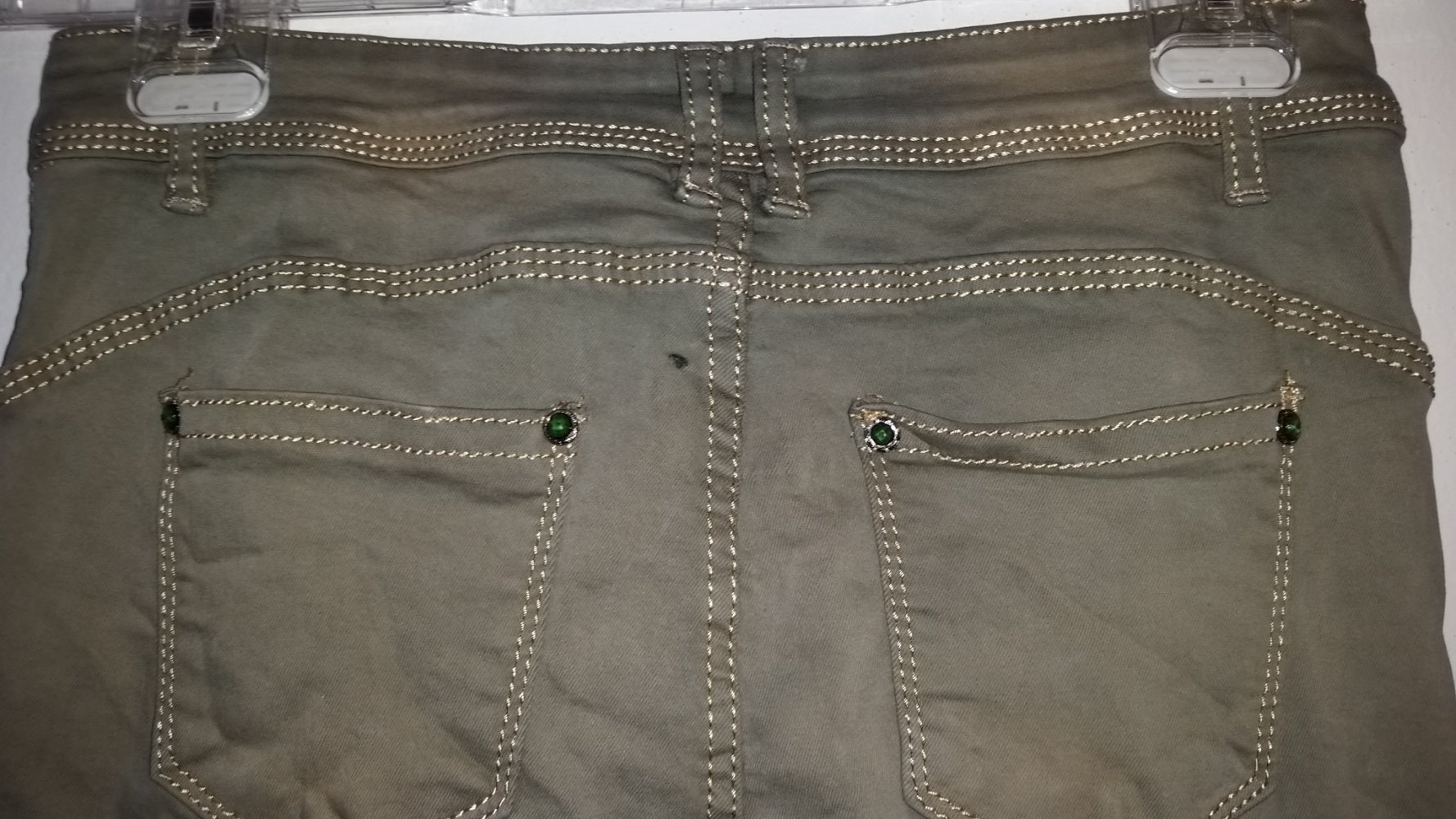 36/38, High Waist Skinny, oliv