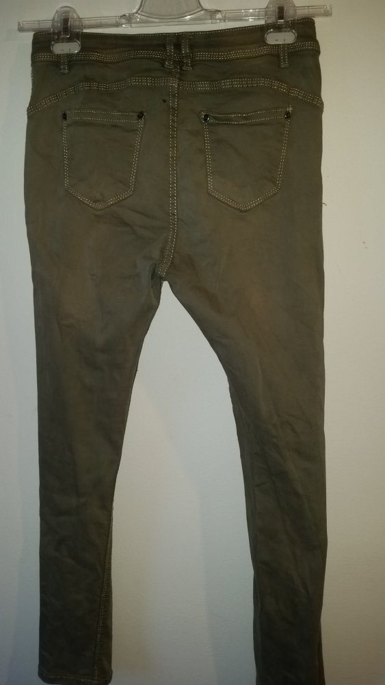 36/38, High Waist Skinny, oliv