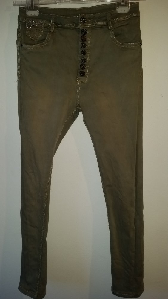 36/38, High Waist Skinny, oliv