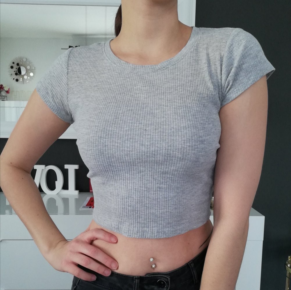 T-shirt Crop Top grau XS 