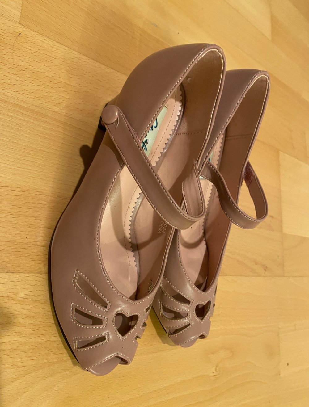 Lulu Hun Pumps 36 Herz Rosa altrosa Vintage Rockabilly