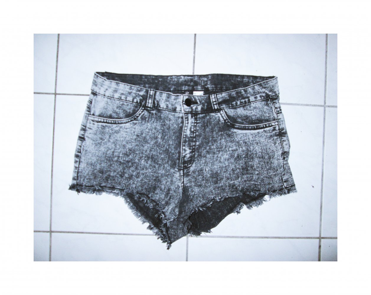 Jeans Shorts Kurze Hose Acid Wash Optik
