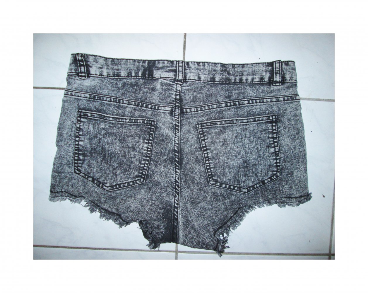 Jeans Shorts Kurze Hose Acid Wash Optik