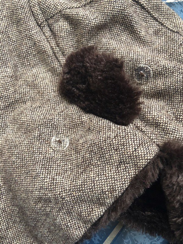 Wintermütze Pilotenmütze mit Kunstfell braun