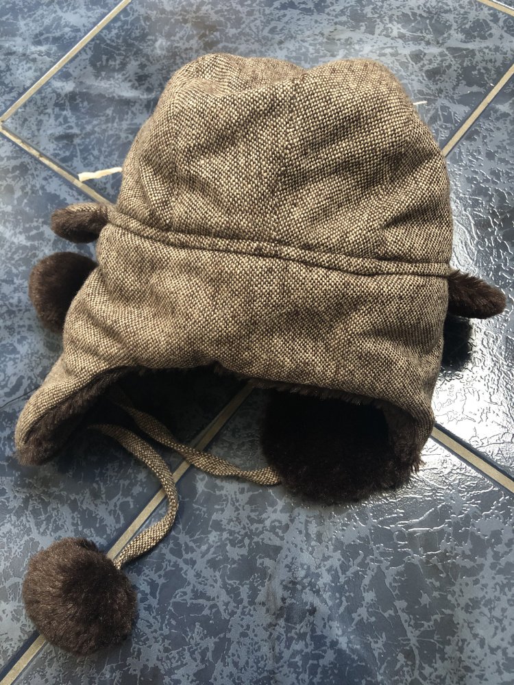 Wintermütze Pilotenmütze mit Kunstfell braun