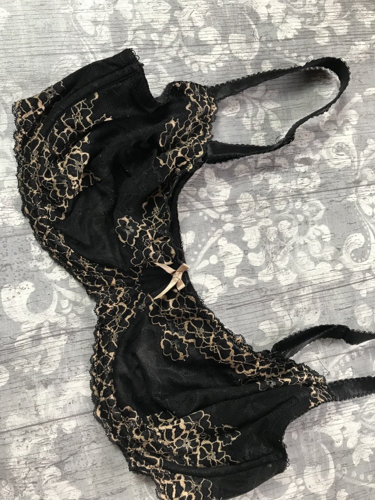 BH Balkonette Spitze Transparent 90E schwarz Lingerie 